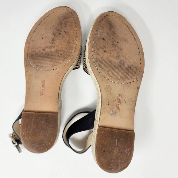 Vince Camuto Espadrille Sandals Women's 8.5 Kathalia Cow Hair Leopard Platform - Picture 10 of 10